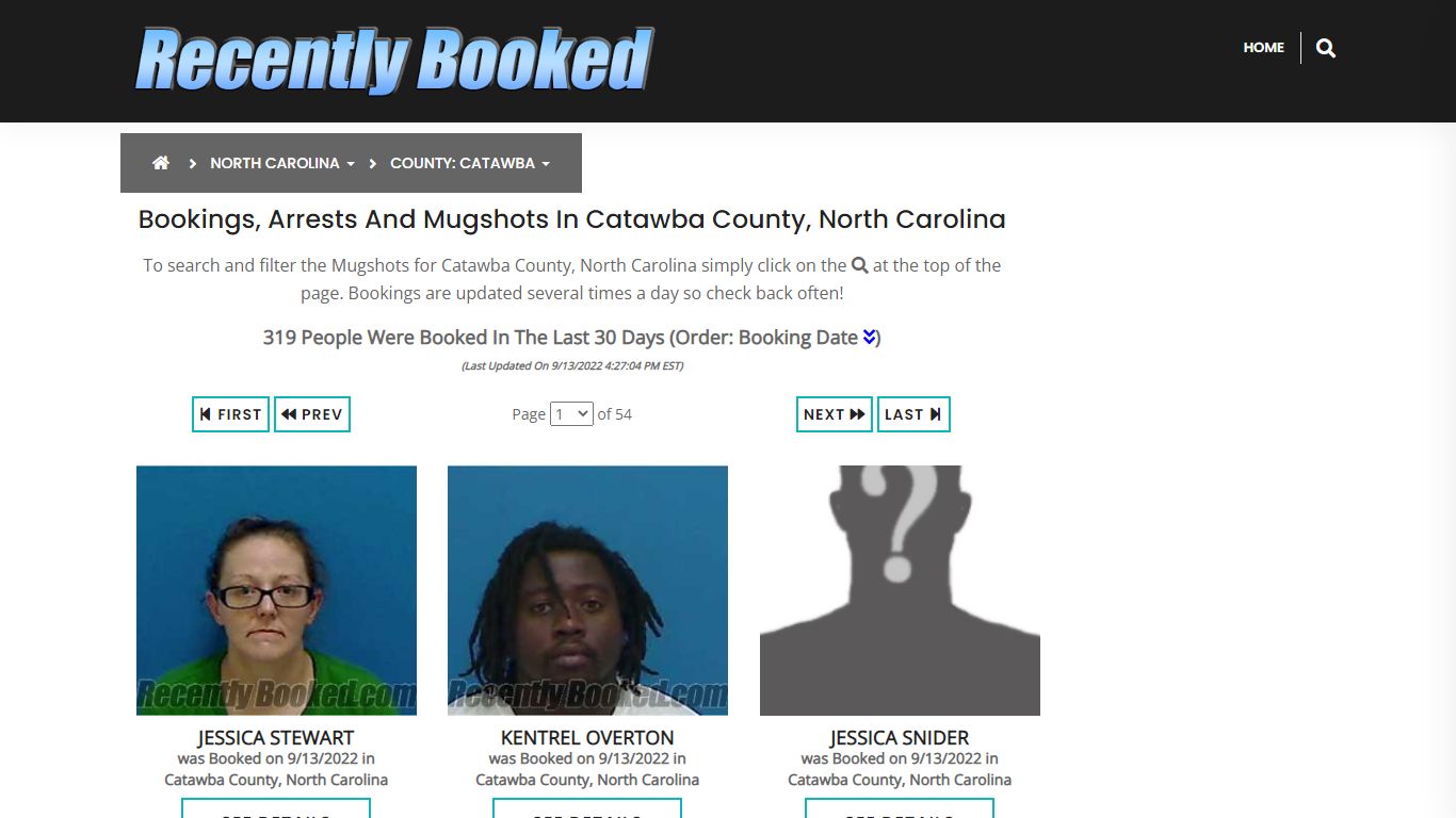 Bookings, Arrests and Mugshots in Catawba County, North Carolina